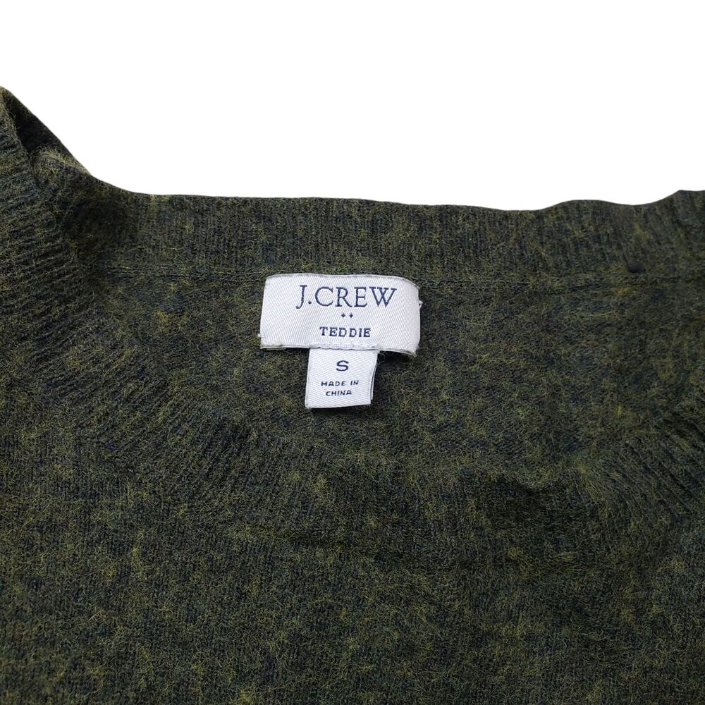J Crew Teddie Sweater Womens Small Green Wool Blend Pullover - Picture 3 of 9